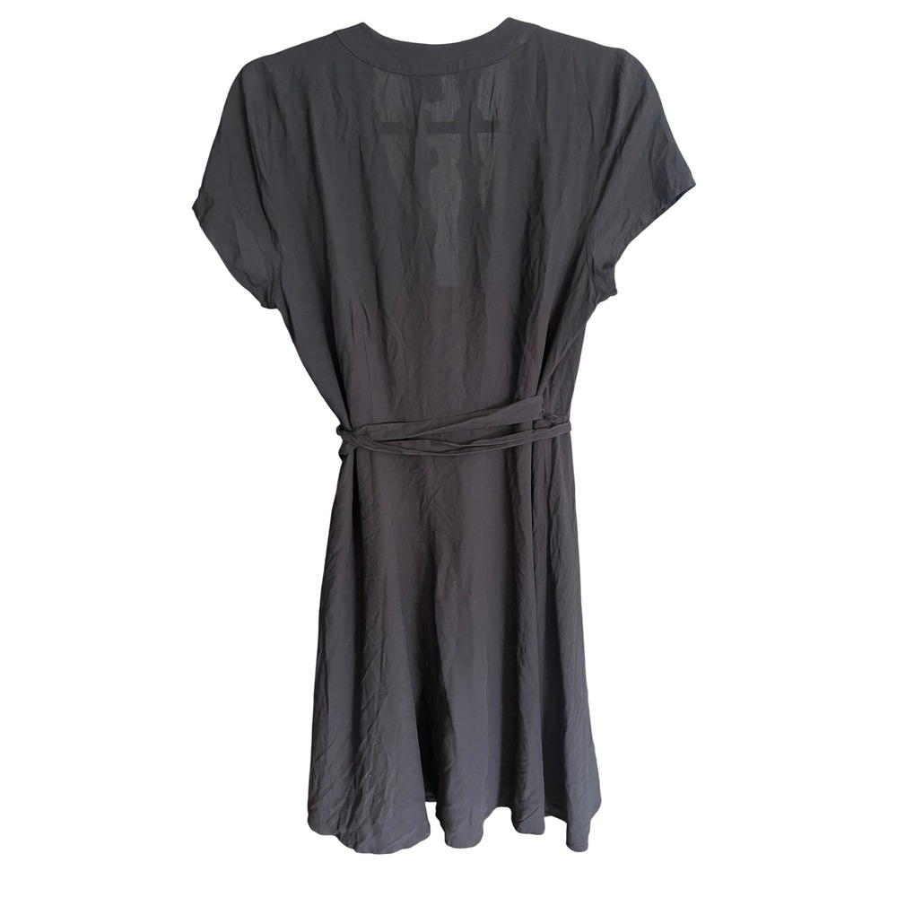 NWT Old Navy Womens Black Rayon Short Sleeve Wrap Mini Dress Size Small - Picture 4 of 7
